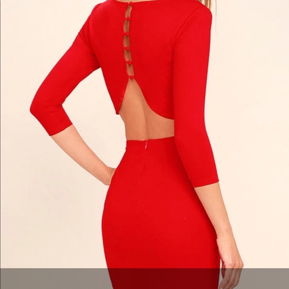 Red Lulu’s Bodycon Dress with cutouts